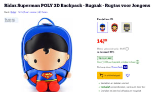 Ridza Superman POLY 3D Backpack - Rugzak voor €14,20 bij Bol