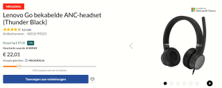 Lenovo Go Wired ANC Headset Bedraad Hoofdband Car/Home office voor €22,01 bij Lenovo
