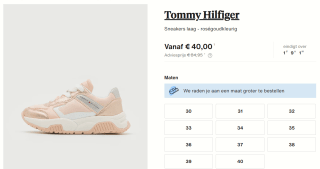 Tommy Hilfiger sneakers rosé goud/roze voor €40 bij Zalando