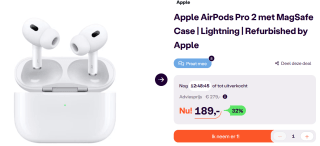 Refurbished Apple AirPods Pro 2 met MagSafe Case voor €189 bij Ibood
