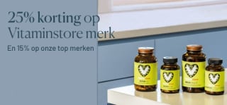 25% korting op eigen merk & 15% korting op top merken bij Vitaminstore