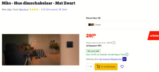 Friends of Hue Niko dimschakelaar Matt Black voor €29,99 bij bol.com