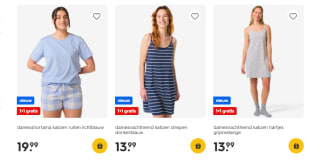 1+1 gratis op alle dames nachtmode bij de Hema