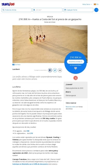 Vuelos a la Costa del Sol desde 21€ ida/vuelta.