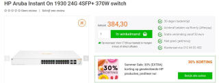 HP Aruba Instant On 1930 24G 4SFP+ 370W switch voor €384,30 bij Yorcom