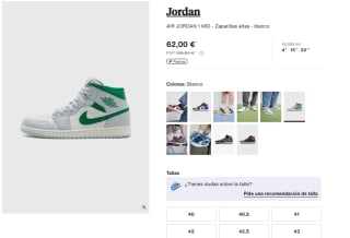 Zapatillas Nike Jordan 1 MID por 62€