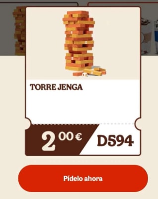 Burger King juego de Jenga por solo 2€