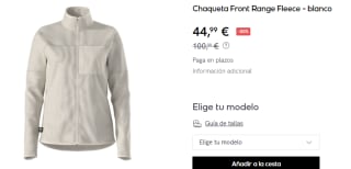 Chaqueta de Mujer The North Face Front Range Fleece por 44.99€