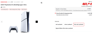PlayStation 5 Slim Disk Edition voor €431,35 bij Mediamarkt Duitsland