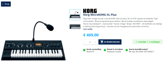 Korg MicroKORG XL Plus voor €469 bij Dijkman Muziek