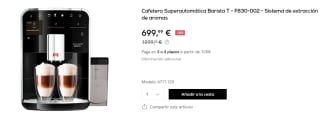 Cafetera Superautomática Melitta Barista T - F830-002 con Sistema de extracción de aromas por 699.9€