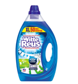 2+4 gratis op Witte Reus Vloeibaar Wasmiddel Witte Reus 2,5 liter bij Plein