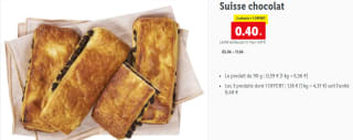 Lot de 3 pains Suisse au chocolat à 1,18€