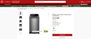 Lavadora Fensa Premium Care Pro carga superior de 18 kg por $229.990