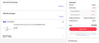 Ventilador de techo blanco 52" Universalblue MISTRAL 3052 desde españa por 73,99€