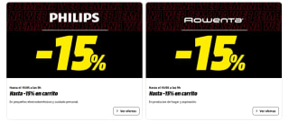 15% extra descuento en Philips y Rowenta grandes ofertas solo Hoy