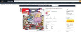 Triple Pack Pokémon, modelo Espathra Escarlate E Violeta 1 da Copag - R$ 29,90