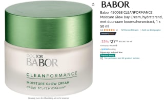 Doctor Babor Cleanformance Moisture Glow Day Cream 50 ml voor €27,99 bij Amazon