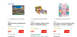 2+1 gratis op speelgoedcadeautjes bij Bol