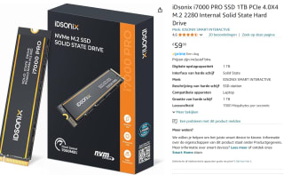 iDsonix i7000 PRO SSD 1 To PCIe 4.0X4 M.2 2280 Internal Solid State Hard Drive voor €59,99 bij Amazon