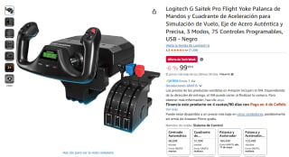 Logitech G Saitek Pro Flight Yoke Palanca de Mandos y Cuadrante de Aceleración para Simulación de Vuelo por 99,99€