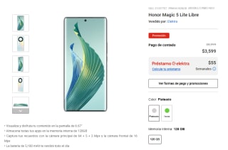Honor Magic 5 Lite 128GB por $3,599 en Elektra