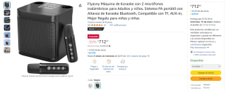Flyasny Máquina de Karaoke con 2 micrófonos inalámbricos por $712 en Amazon