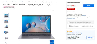 Portatil Asus i7 con Windows, Barato solo 599€