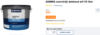 GAMMA dekkende voorstrijk-primer wit 10 liter voor €49,99