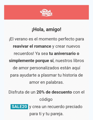 -20% de Descuento en Libros Personalizados.