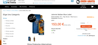 Johnnie Walker Blue Label 70cl por solo 153€