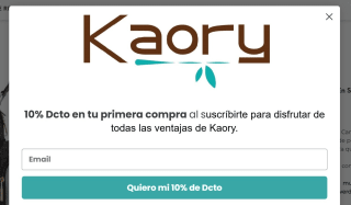 10% de descuento para tu primera compra en Kaory