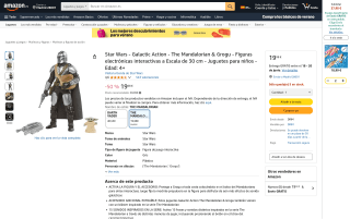 Star Wars Galactic Action Mandalorian y Grogu figuras electrónicas 30 cm por 19,98€