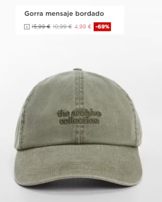 Gorra con mensaje bordado por 4.99€