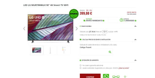Marca LG 50UR78006LK 50" 4K Smart TV WiFi por 399€