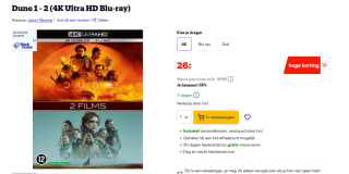 Dune part 1 en 2 (4K Ultra HD Blu-ray) voor €26 bij Bol