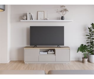 Mueble tv 160,5cm visón y roble LORETA por 107,35€