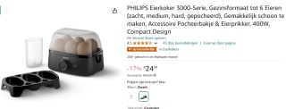 Philips 3000 series Eierkoker voor €24,99 bij Amazon