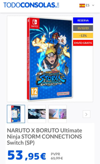 NARUTO X BORUTO Ultimate Ninja STORM CONNECTIONS Nintendo Switch por 53,95€.