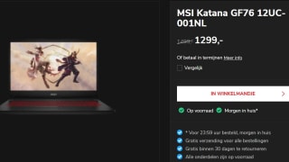 MSI Katana GF76 12UC-001NL - Gaming Laptop - 17.3 inch voor €1299 bij Gamingpcshop
