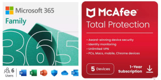 Microsoft 365 Family 6 People & McAfee 1 Year - £49.99