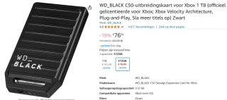 Western Digital 1TB SSD Expansion Card voor Xbox Series X|S voor €76,94 bij Amazon