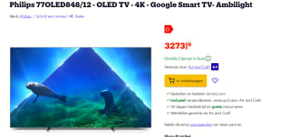 Philips 77OLED848 4K OLED TV (2023) Ambilight voor €3.273,16 bij Bol.com