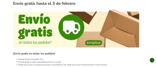 Envíos gratis por compras de +15€ desde Zooplus