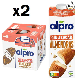 2 Cajas de 6 unidades de Alpro Bebida Vegetal de Almendras sin Ázucar por 16.55€