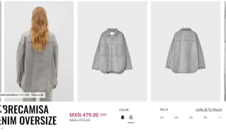 Sobrecamisa sarga oversize Stradivarius por $479