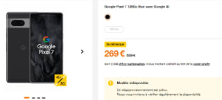 Smartphone 6.32" Google Pixel 7 de 128 Go à 269€