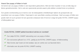 Gepersonaliseerde Puppy- of kittenpakket gratis aan te vragen