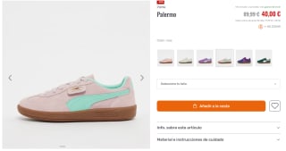 Zapatillas deportivas bajas 'Palermo' PUMA en Jade por 47,94€