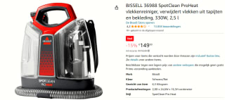 BISSELL SpotClean Proheat Vlekkenreiniger voor €158,49 bij Amazon